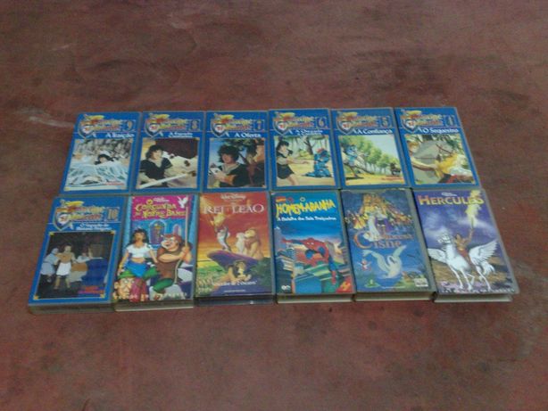 12 Cassetes/VHS - Rei Leão, Homem-Aranha, etc..