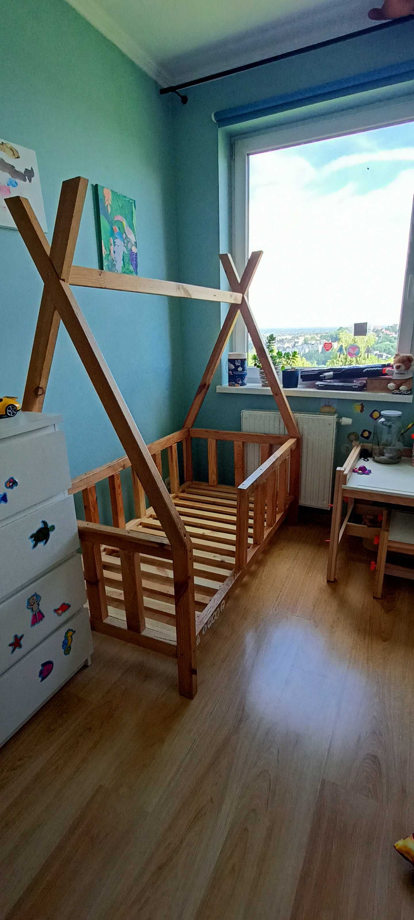 Łóżko dziecięce tipi z materacem hevea bamboo