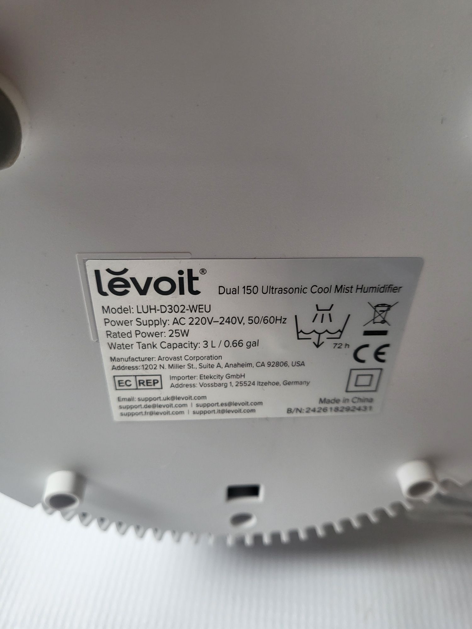 Nawilżacz powietrza , olejki eteryczne Leovit D302