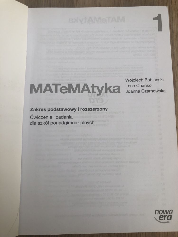 Matematyka 1 - zakres podstawowy i rozszerzony