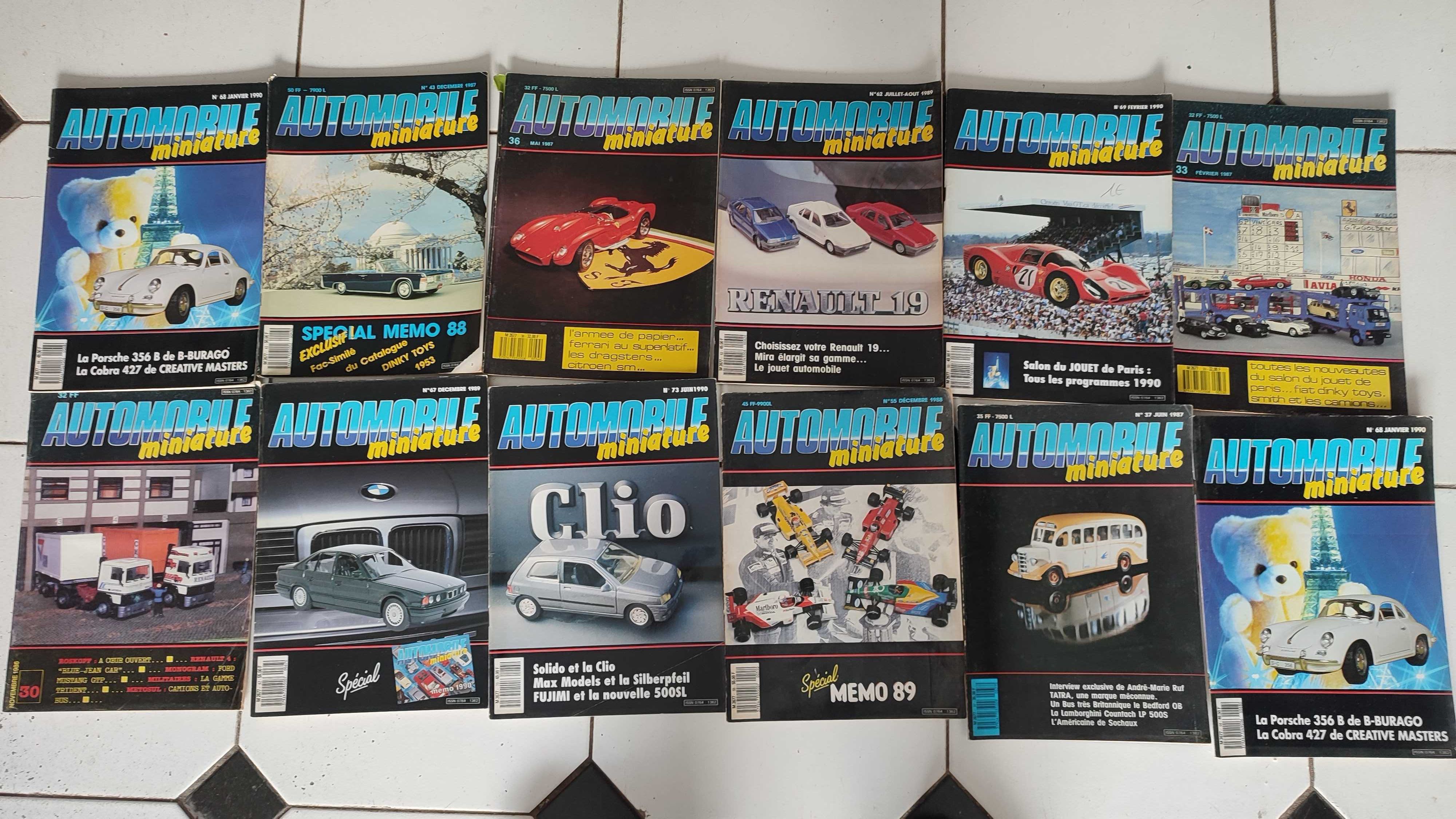 36 Revistas Automobille Miniatura - Miniaturas Automóveis