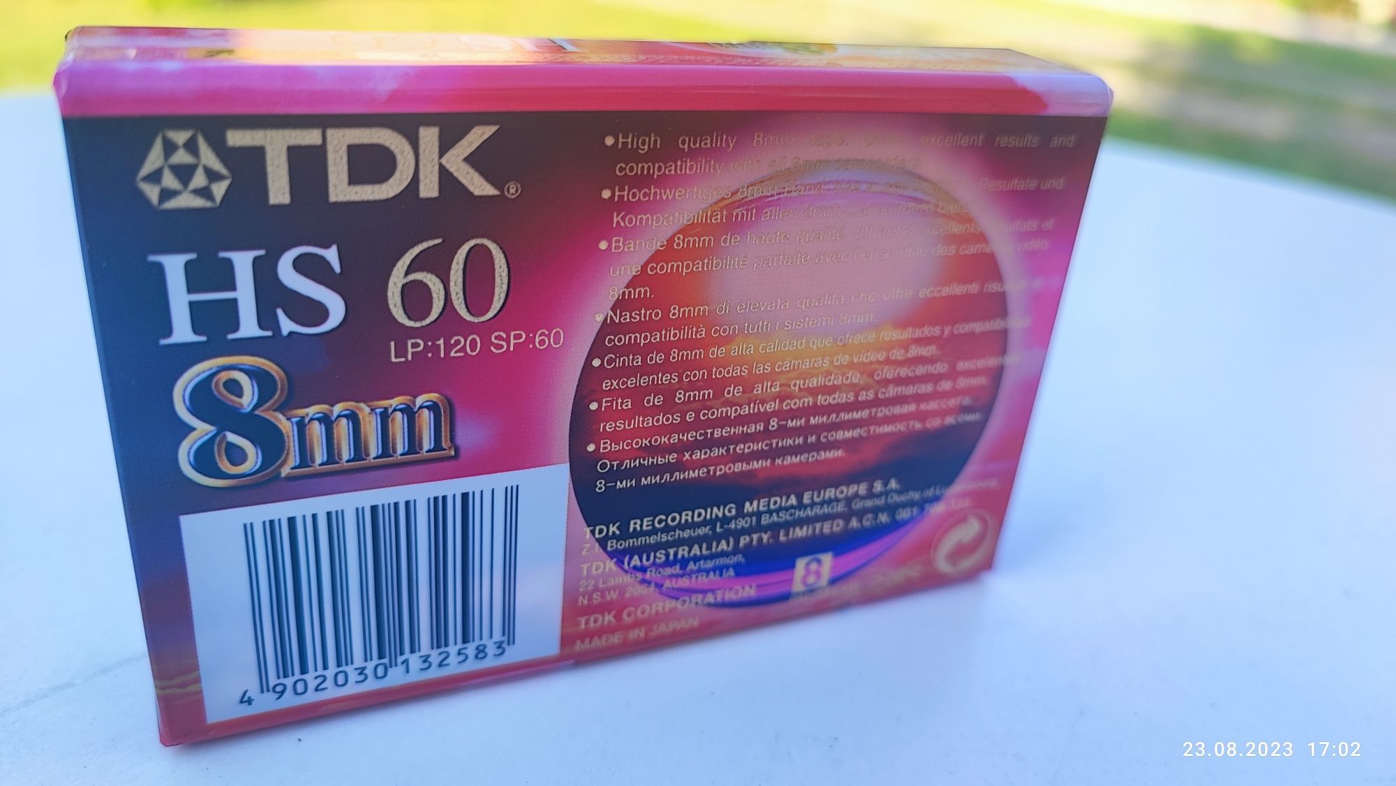 Kaseta video 8mm TDK HS60 do kamer