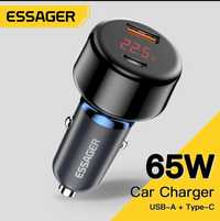 Зарядний пристрій Essager Torch Digital Display Car Charger 65W Blue (