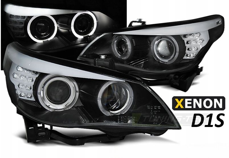 Lampy Reflektory XENON RINGI LED do BMW E60 E61 OD 2005 DO 2007 Roku