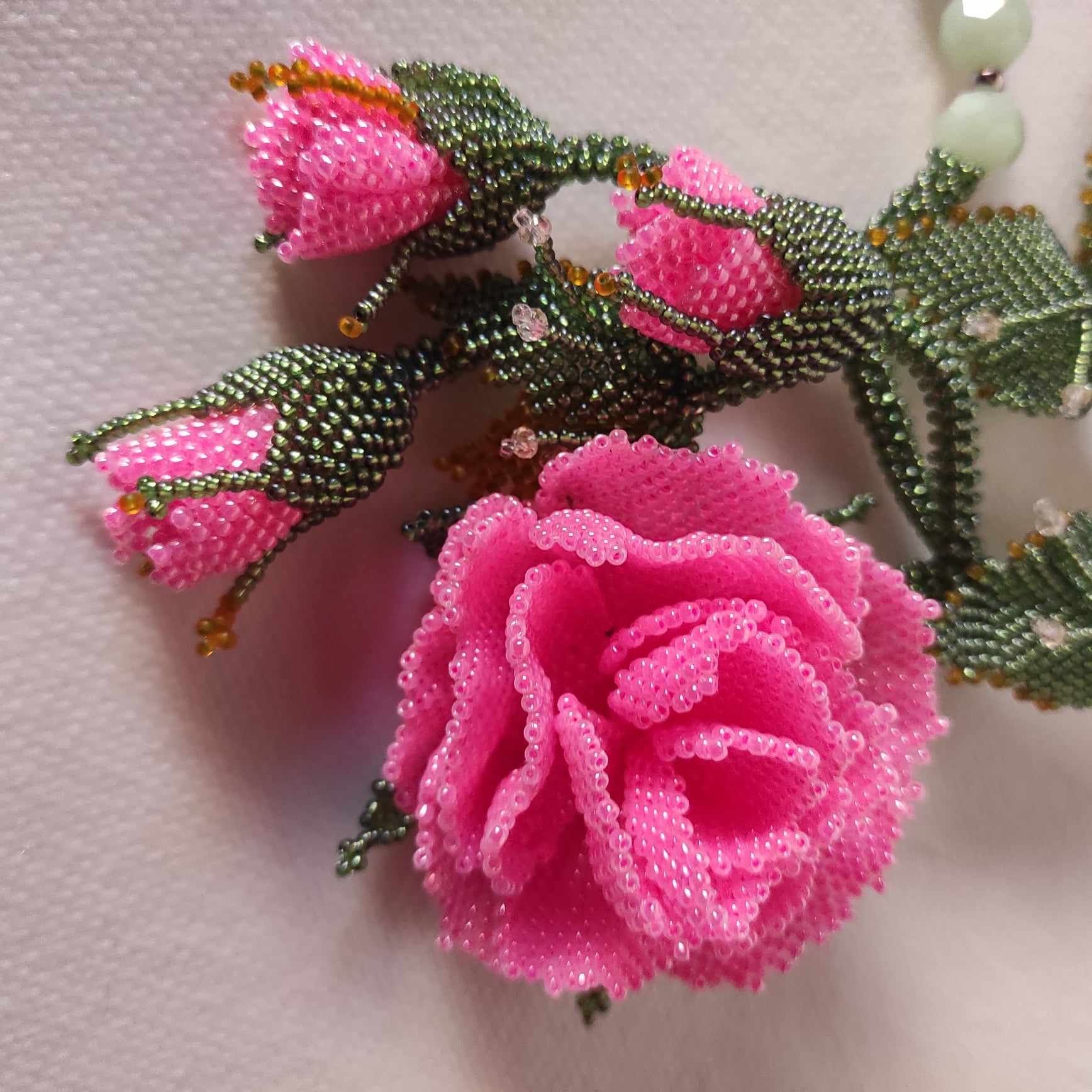 Naszyjnik Gałązka róży 3D