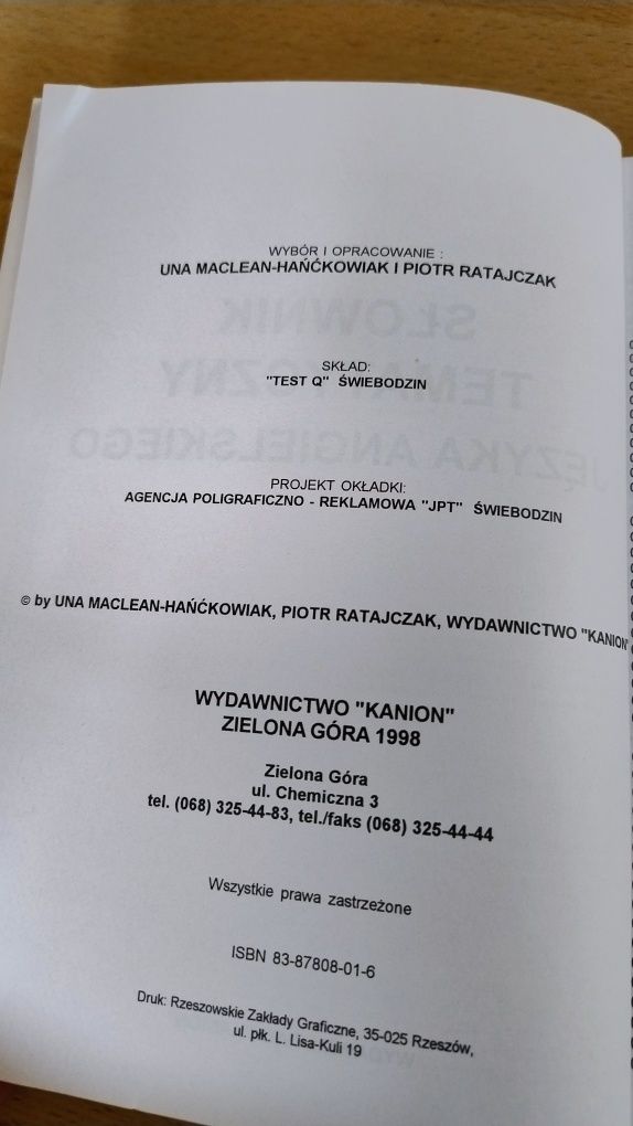 Słownik tematyczny języka angielskiego