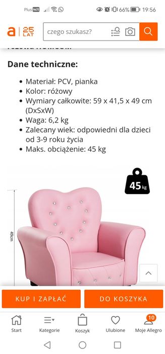 Fotelik /mini sofa dla dziewczynki