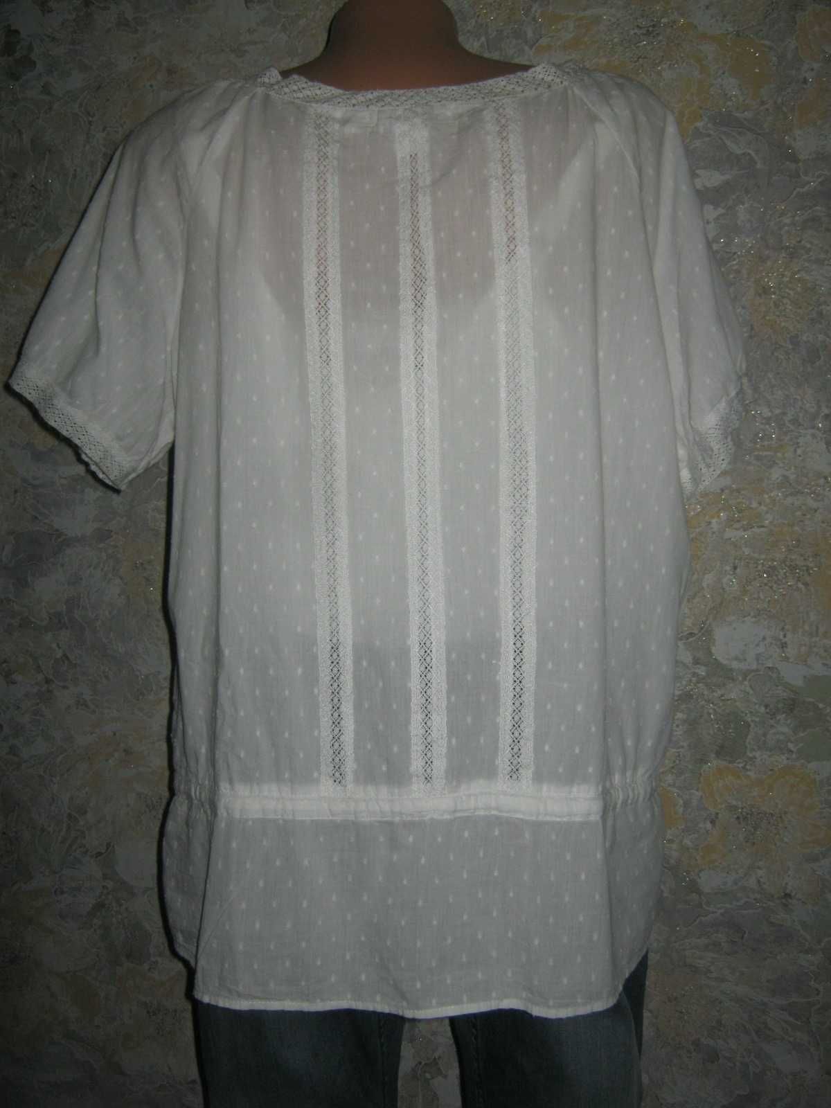 H&M (не ношенная) белая летняя батистовая блуза большой размер