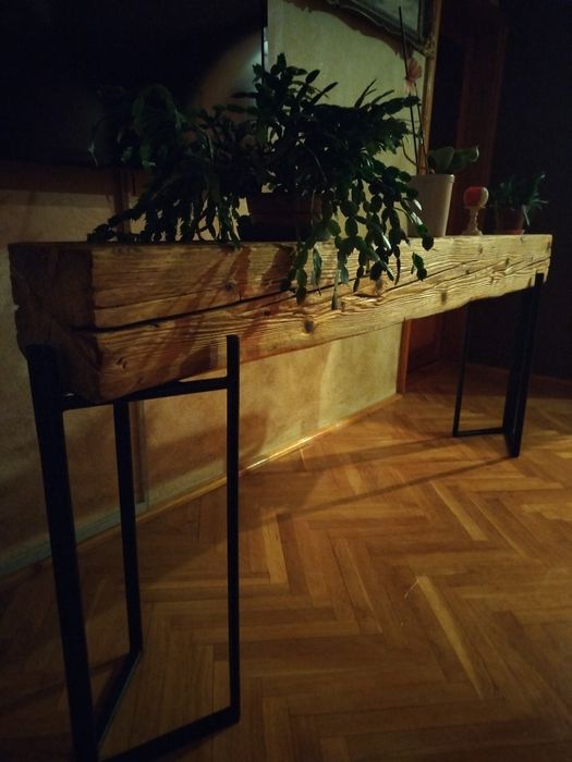 Konsole z belek rustykalnych, oryginalnych.