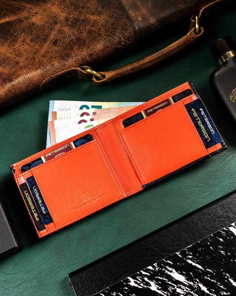 niewielki, skórzany portfel męski z systemem rfid - peterson
