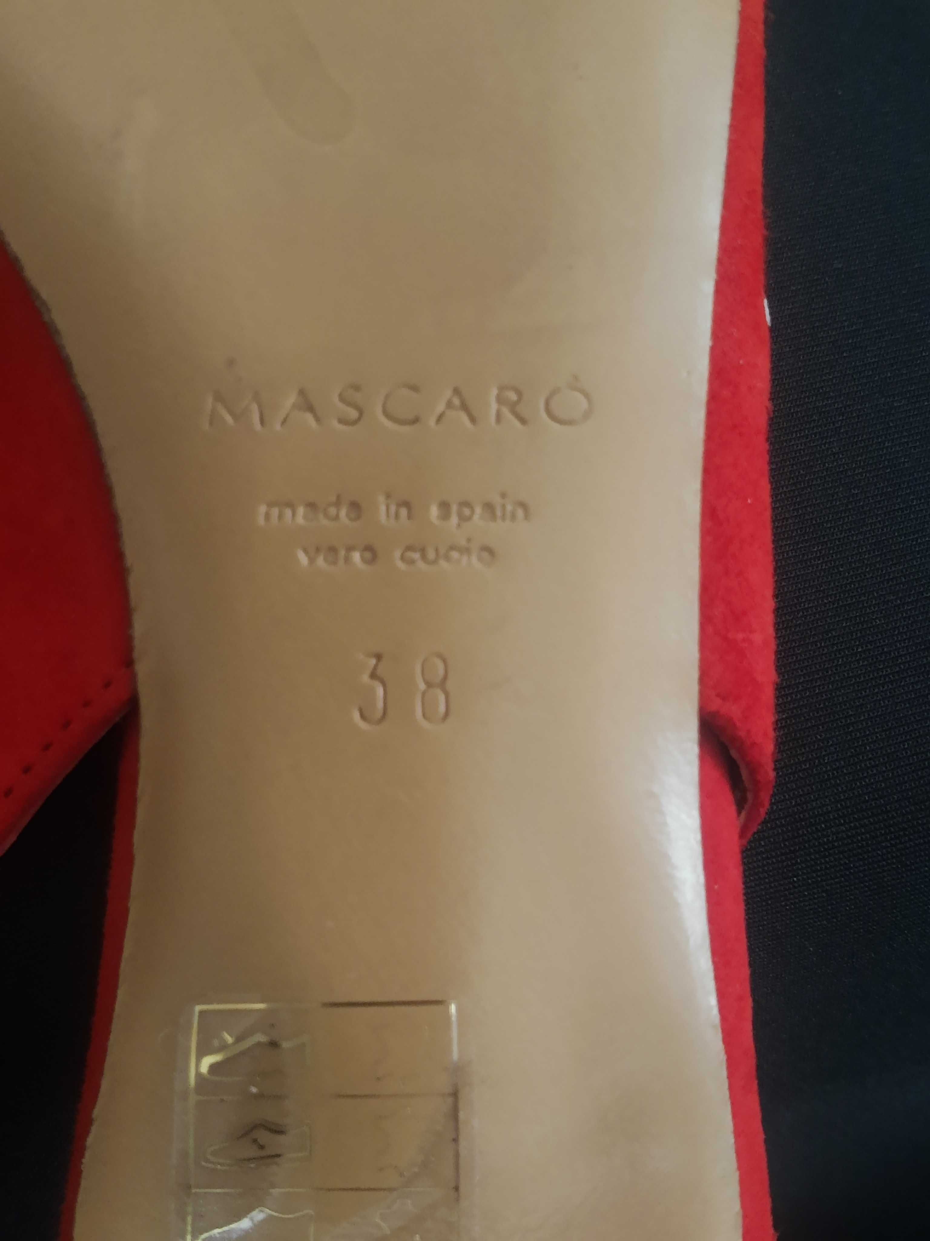 Красные туфли слингбеки от Mascaro. Размер 37
