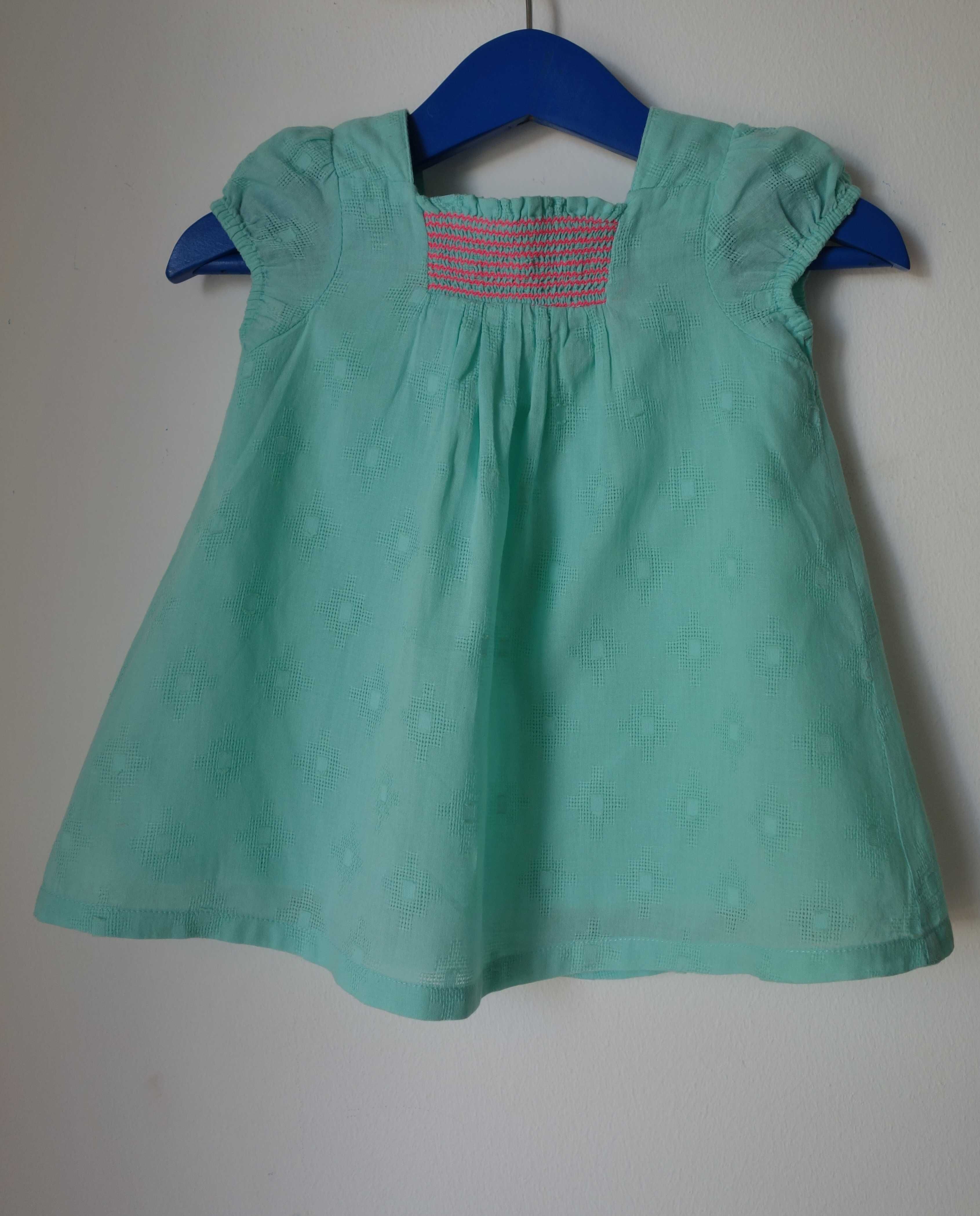 Vestido verde de verão 3-6 meses com Tapa Fraldas*Envio gratuito