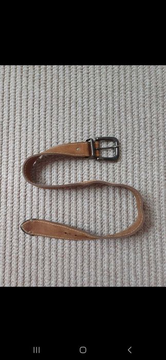 Skórzany brązowy pasek do spodni