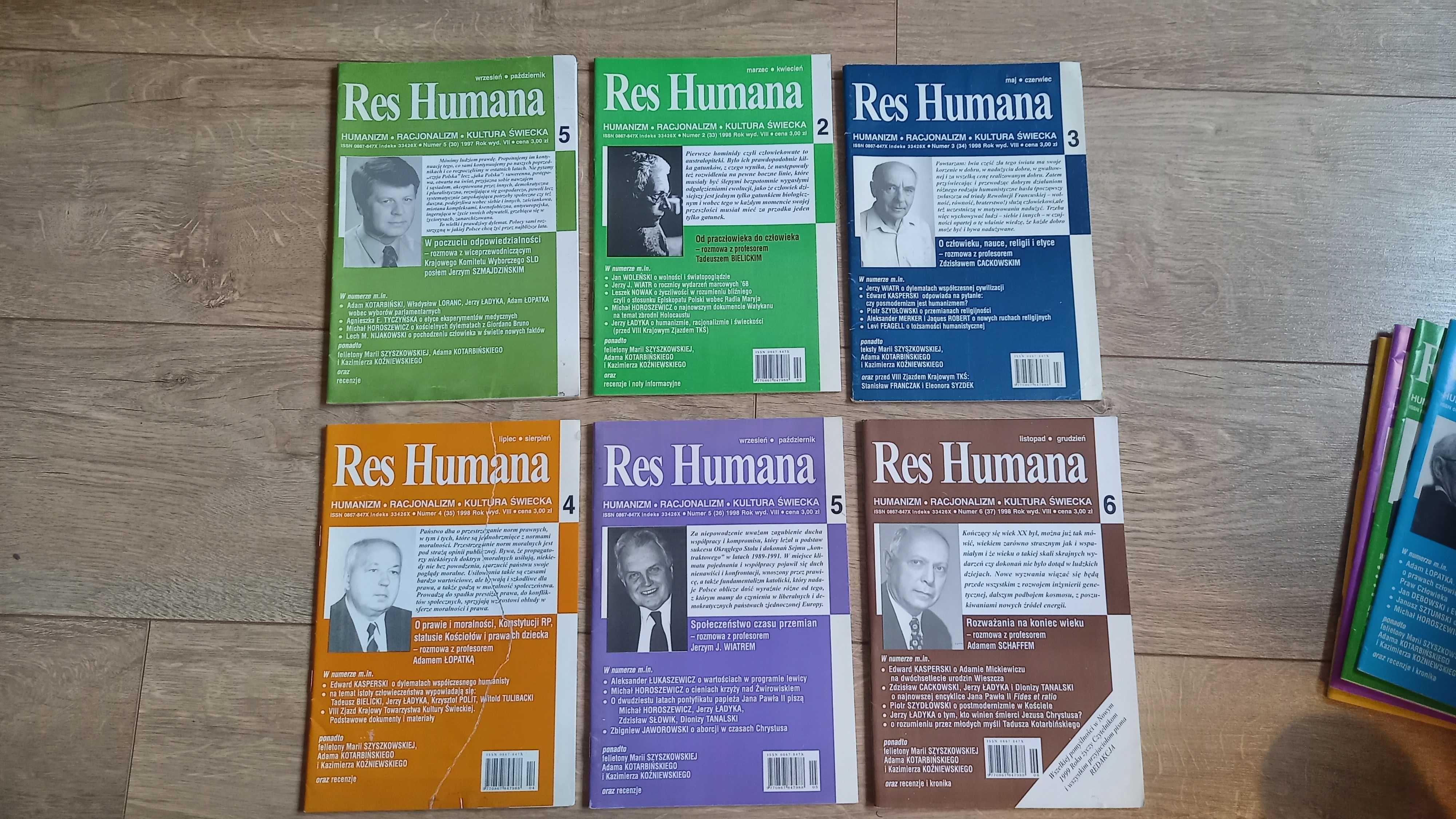 Res Humana / 10 egzemplarzy: 1997, 1998 i 1999 rok