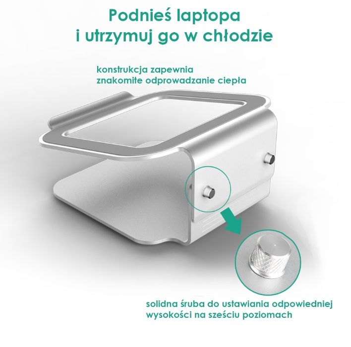 ALUMINIOWA PODSTAWKA podkładka STOLIK pod LAPTOPA macbook okazja hit