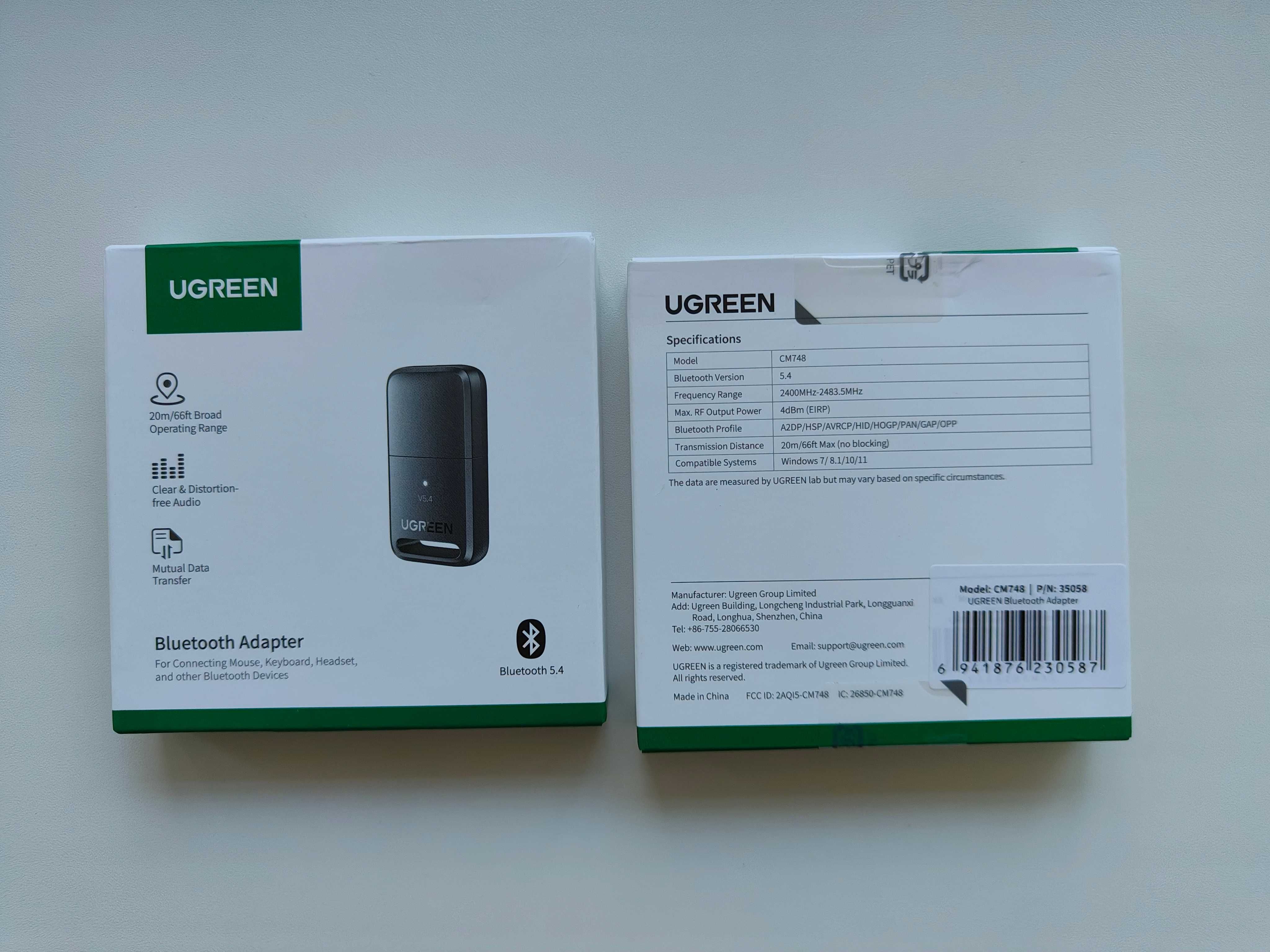 Ugreen Bluetooth 5.4 USB Adapter CM748 блютус адаптер