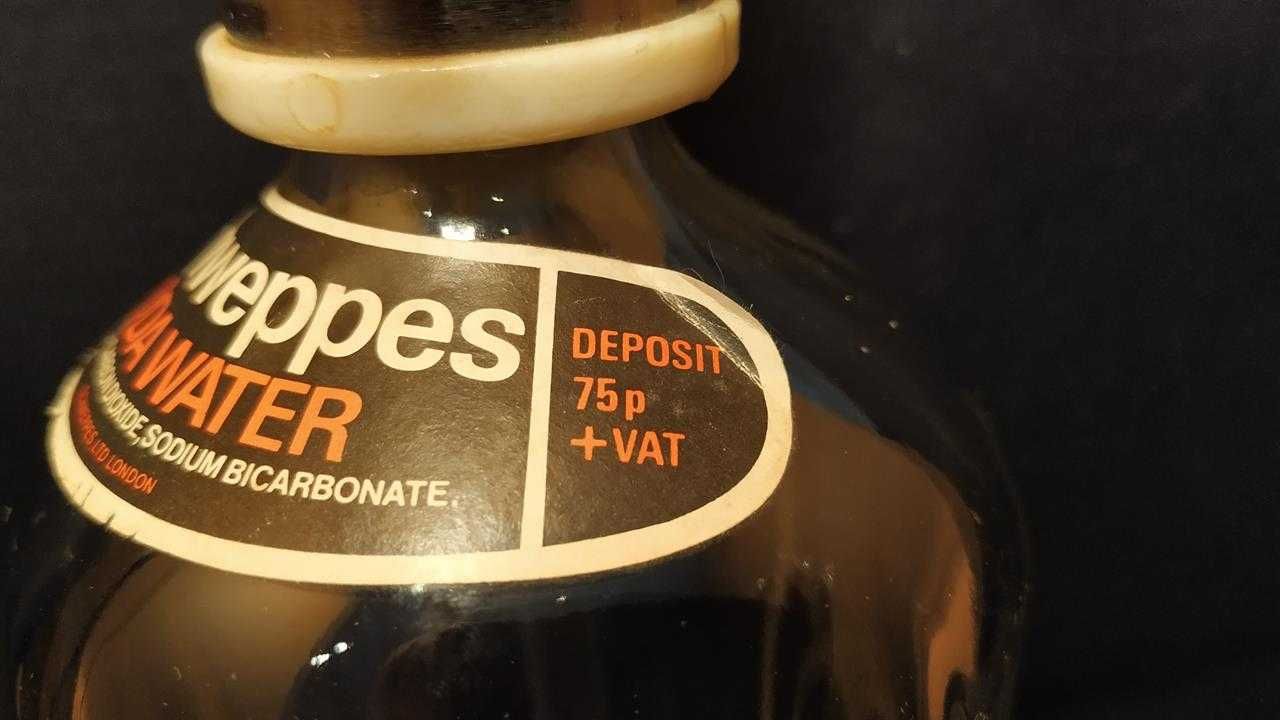 Vintage - Schweppes Butelka syfonowa na wodę sodową 1966