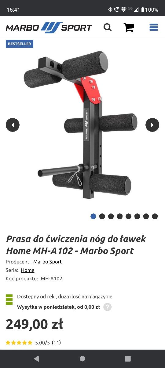 Prasa do ćwiczenia nóg do ławek Home MH-A102 - Marbo Sport