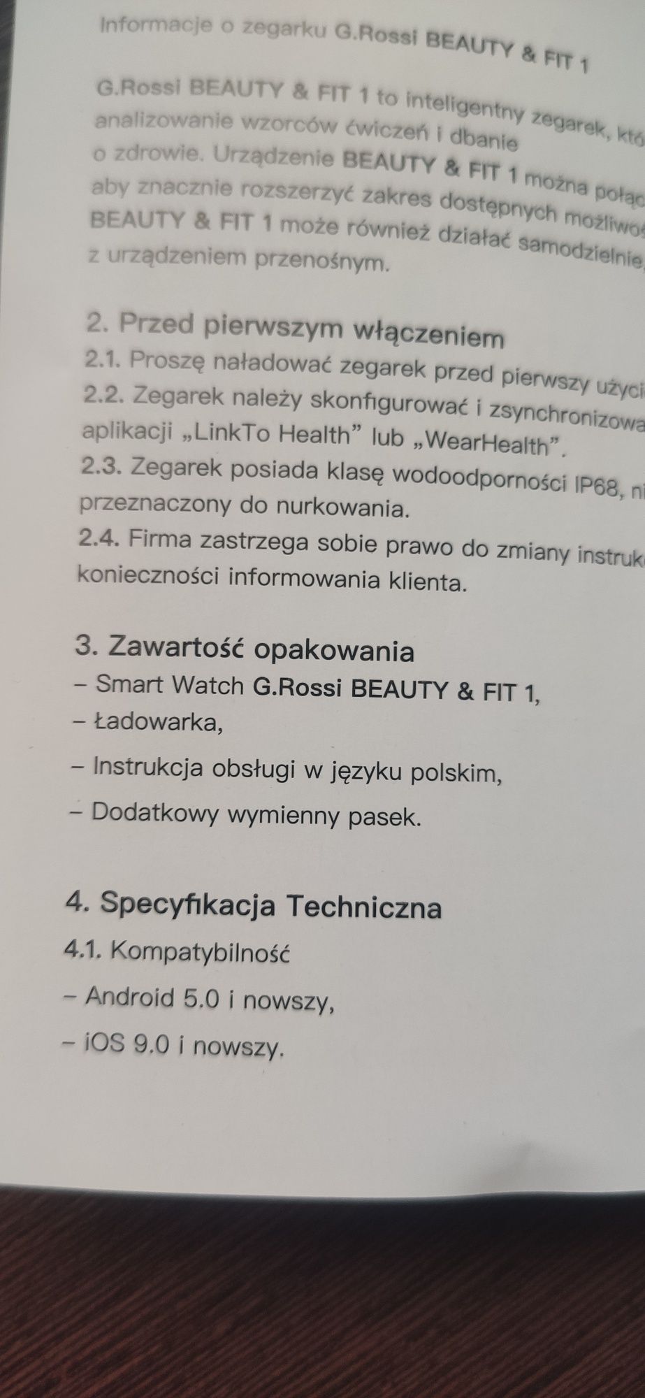 Zegarek damski Smartwatch Gino Rossi bransoleta + Dodatkowy biały skór