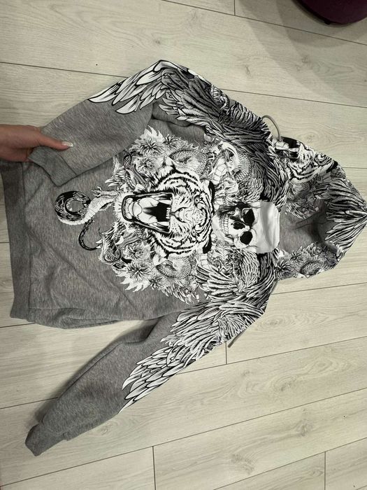 Сіра толстовка ,худі Smog з крилами