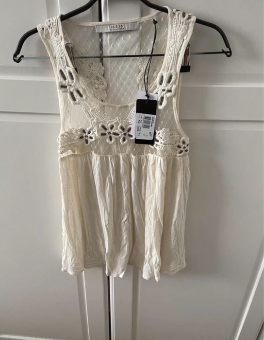 Guess top koronka ażurowy bluzka