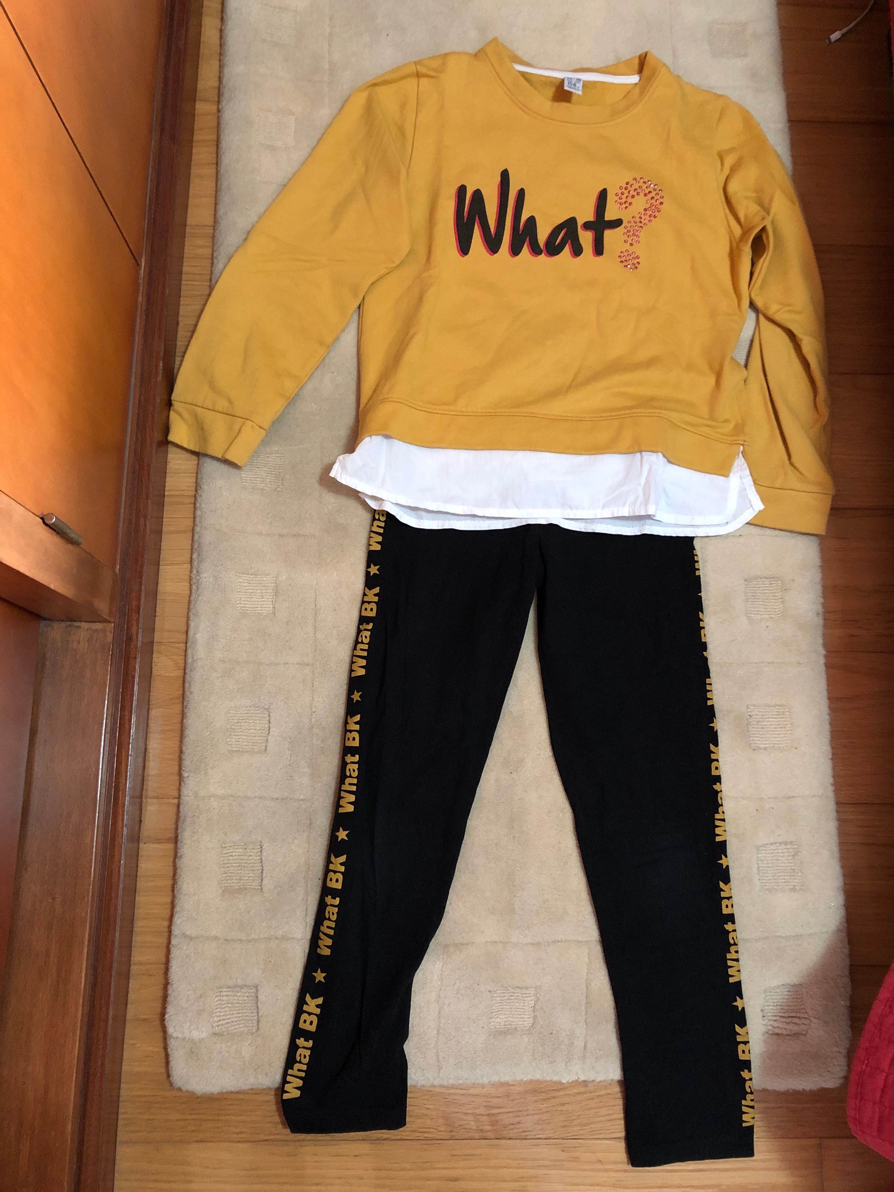 Conjunto sweatshirt com leggings menina