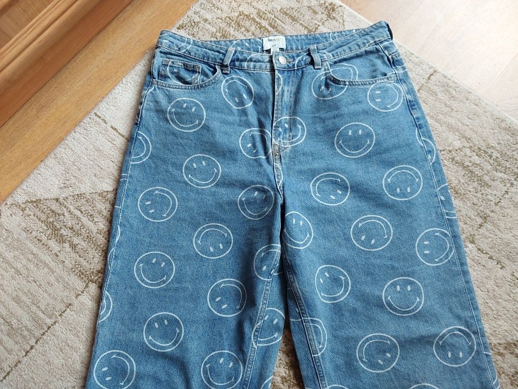 H&M - wesołe jeansy SMILEY 42 jak u Cleo