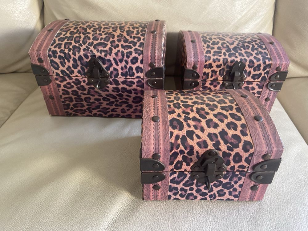 3 sztuki nowe kuferki 3w1 pudełka skrzyneczki jeden w drugi