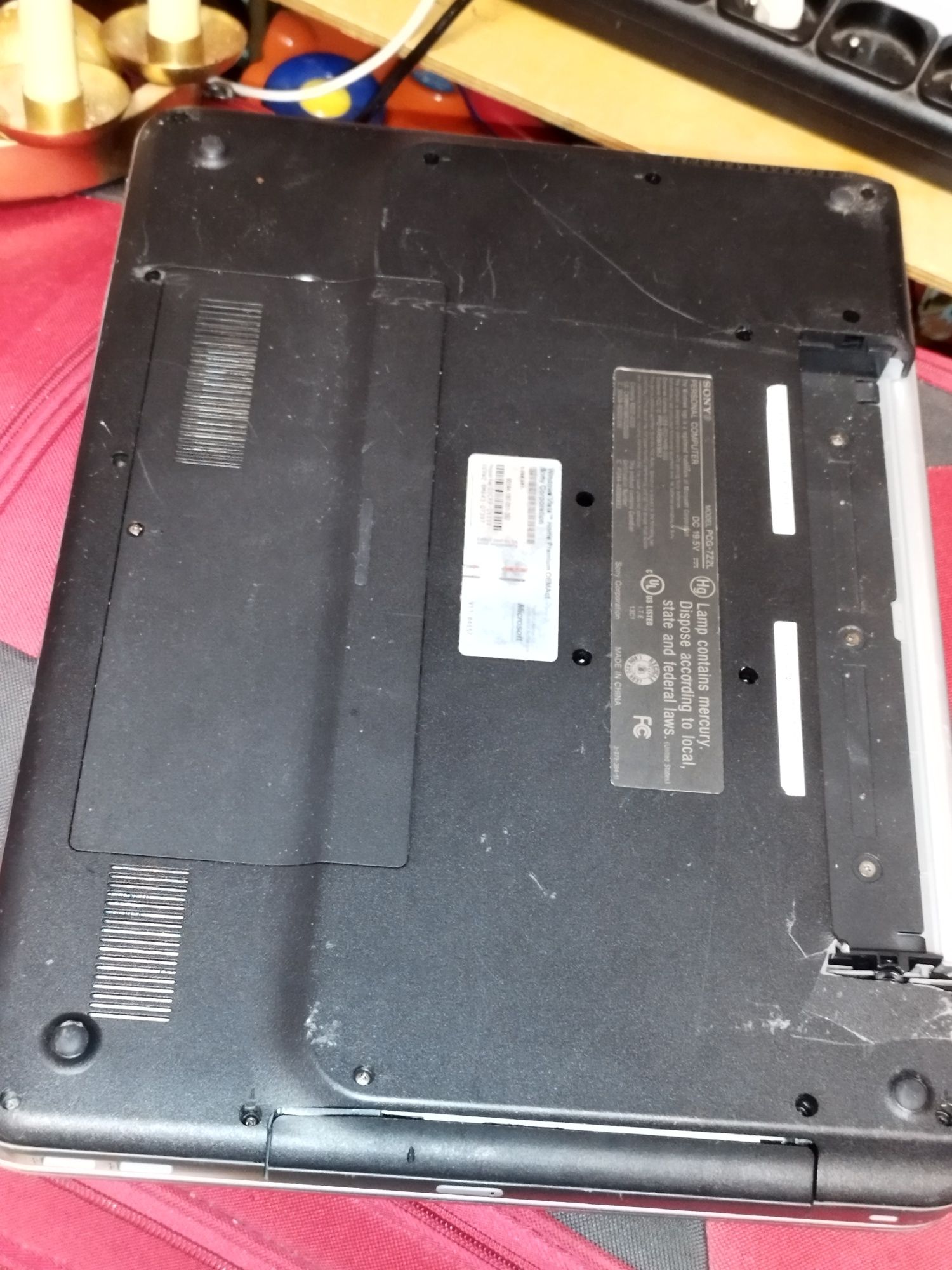 Laptop Sony PC6 uszkodzony