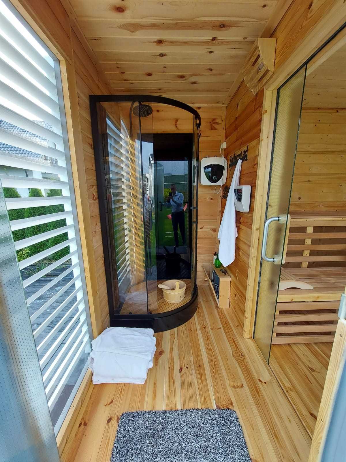 Sauna ogrodowa zewnętrzna z przedsionkiem RATY LEASING
