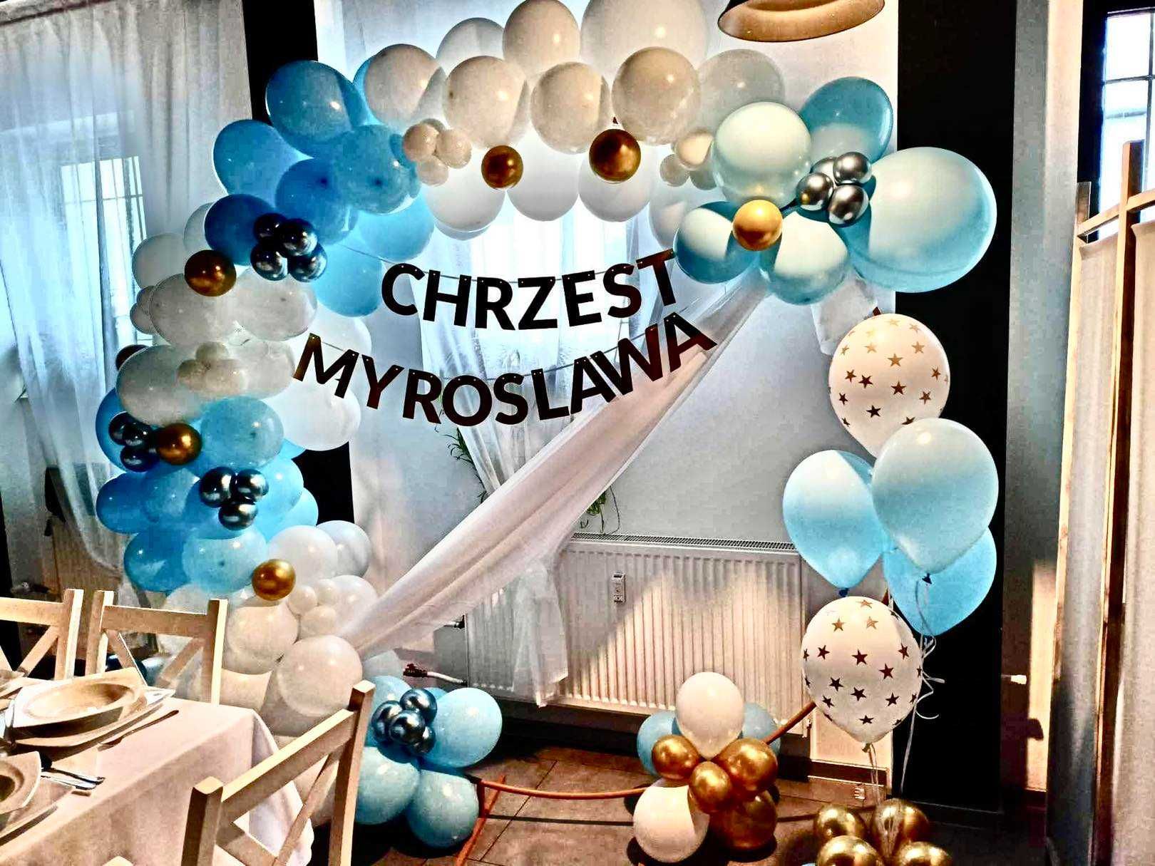 Balony z helem dekoracje balonowe ścianki - komunie, wesela, urodziny