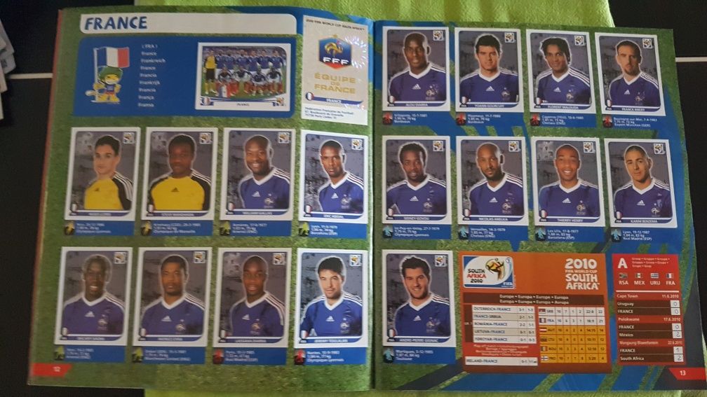 Caderneta completa de cromos Futebol África do Sul 2010