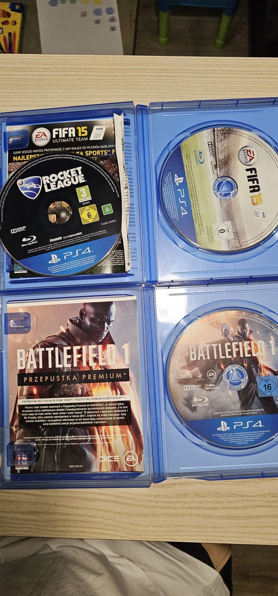 Gra na PS4 Battlefield, FIFA 15, ROCKET LEAGUE