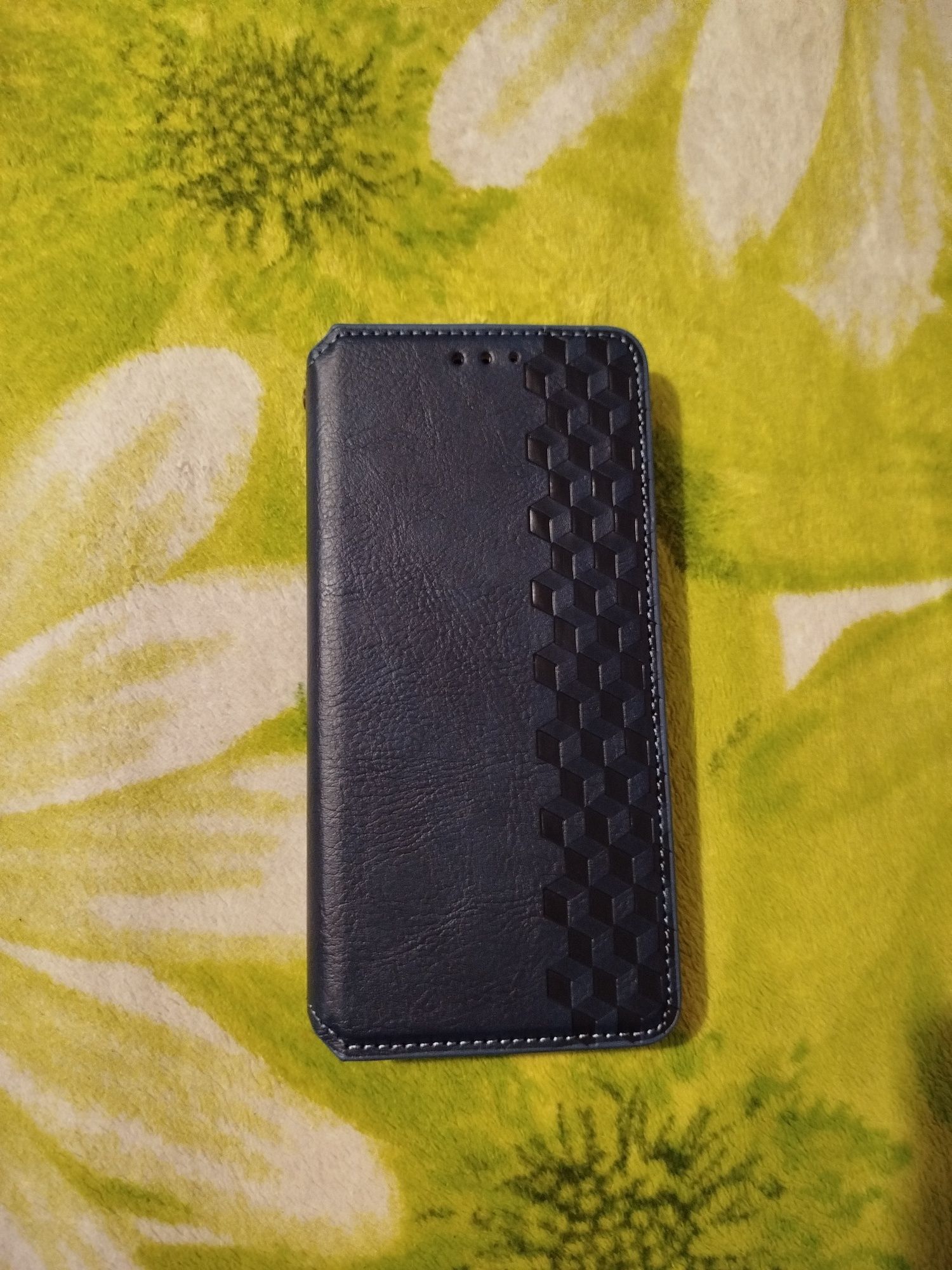 Кожаный чехол - книжка для Xiaomi Redmi Note 13 4G . Новый . Синий .