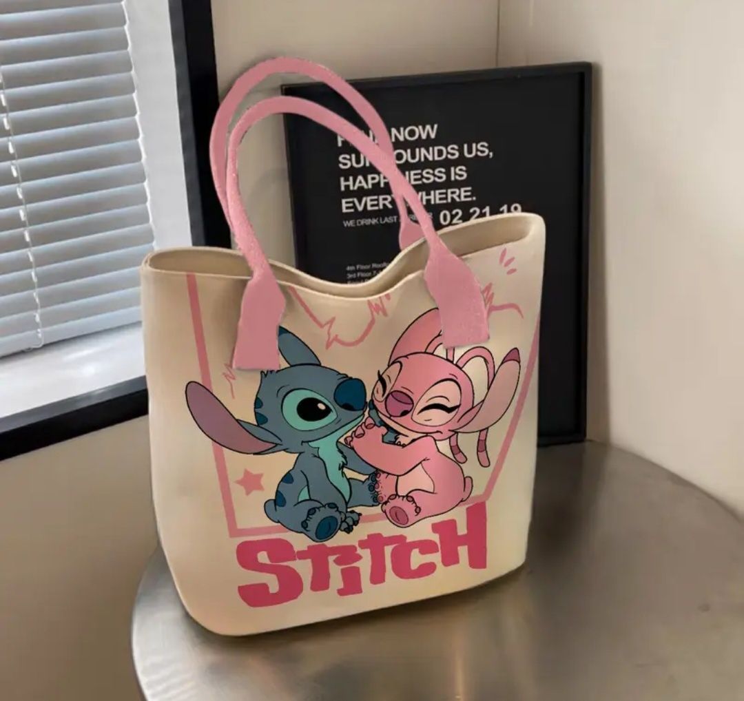 Torba materiałowa torebka Stitch różowa