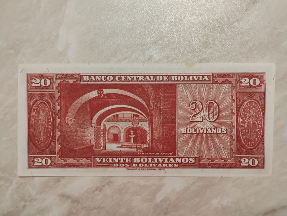 Banknot Boliwia - 20 bolivianos z 1945 r.