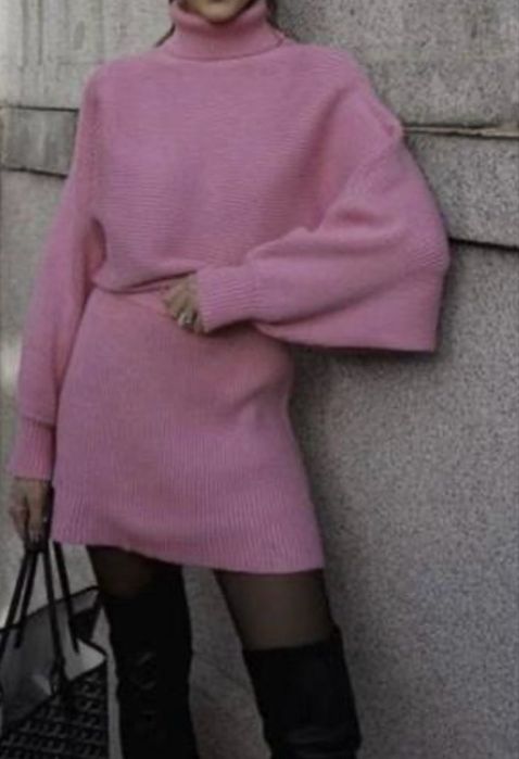 Костюм рожевий  Zara зі спідницею