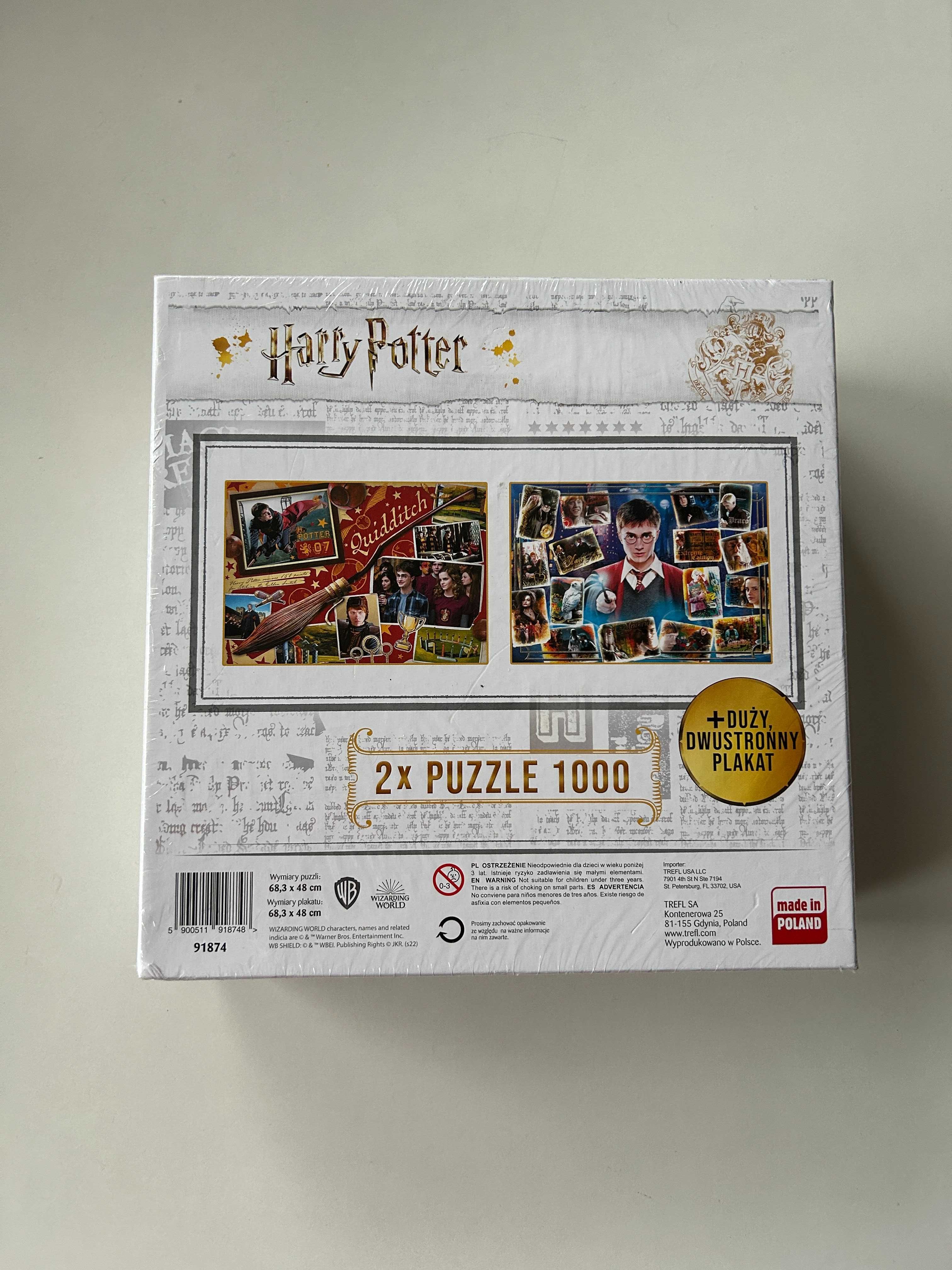 NOWE puzzle Trefl Harry Potter 2 x 1000 elementów + plakat