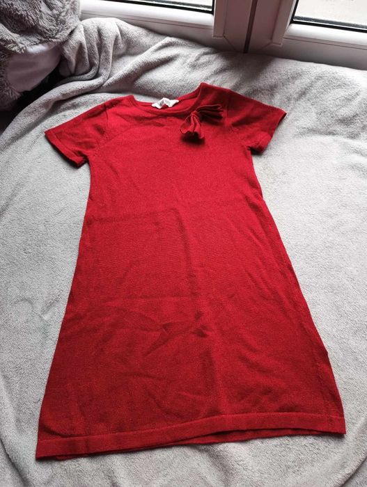 Sukienka czerwona świąteczna h&m 134/140 święta Bożego Narodzenia