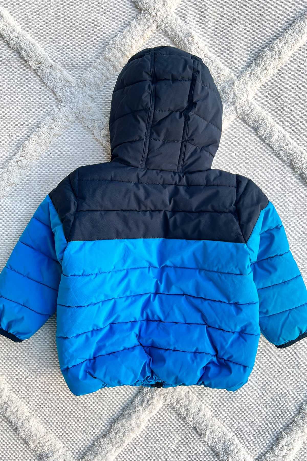 Next kurtka zimowa z kapturem chłopięca ocieplana niebieska r. 92 cm