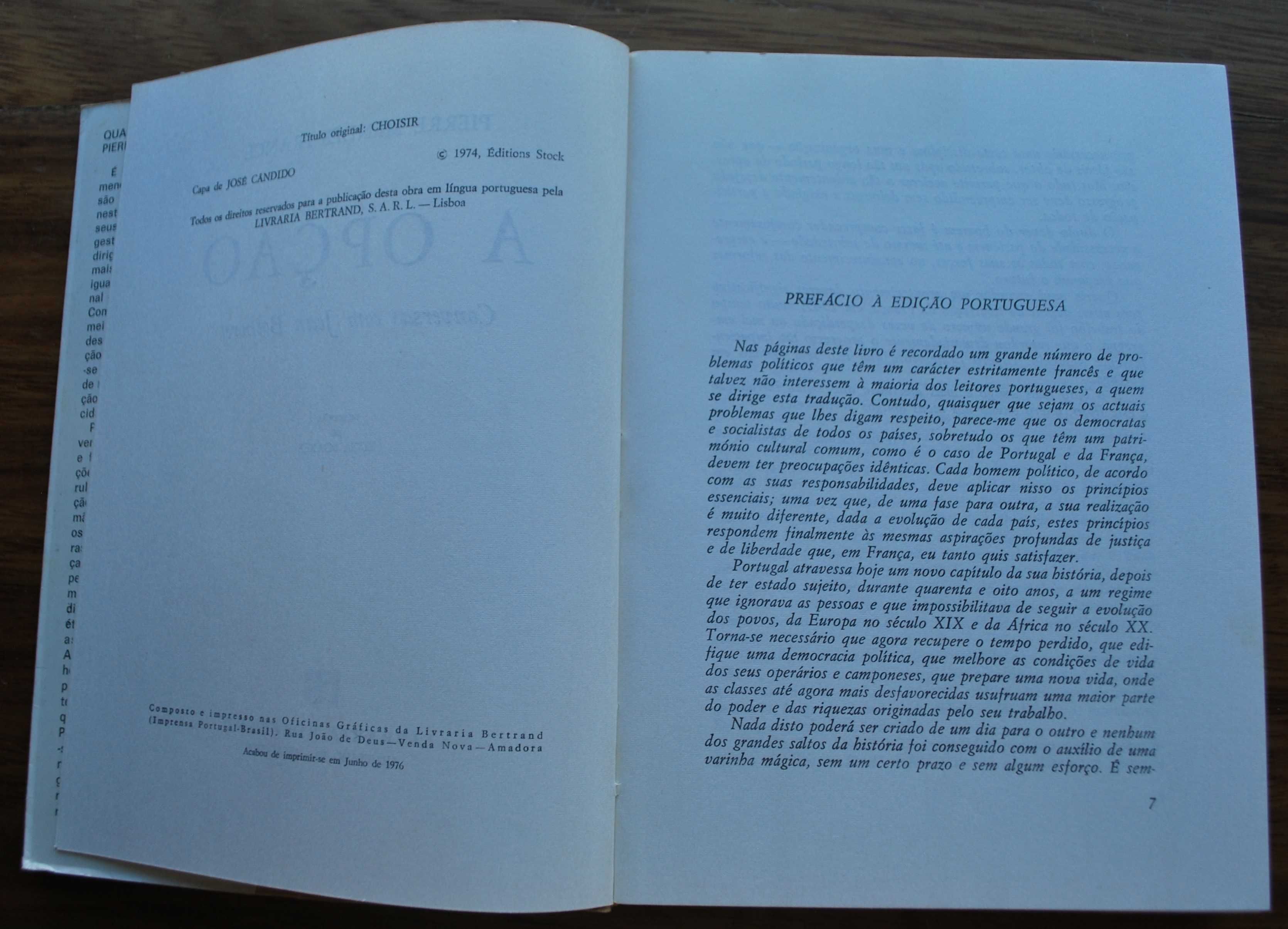 A Opção de Pierre Mendès France (1º Edição 1976)