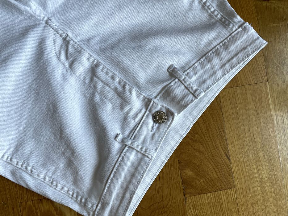 Białe spodnie jeansy skinny H&M