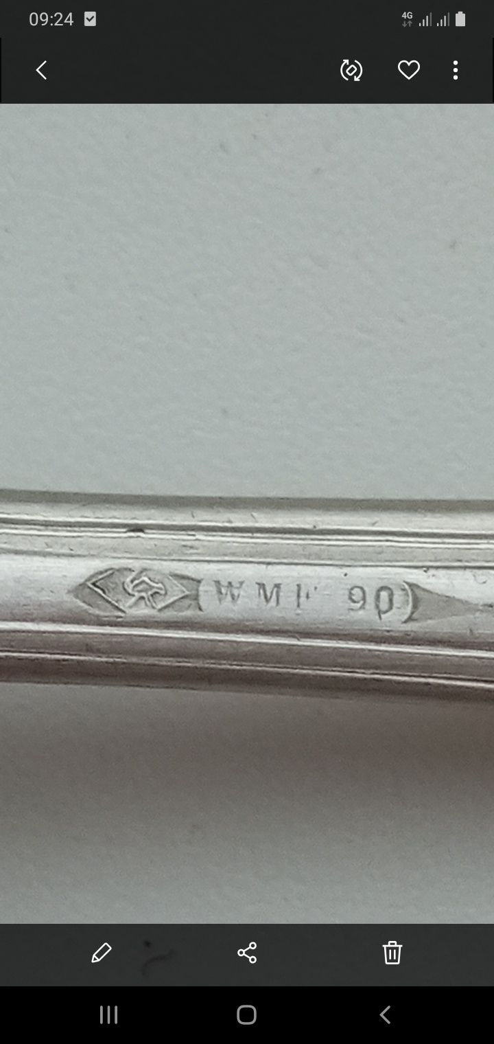Столовая антикварная ложка. Германия WMF 90