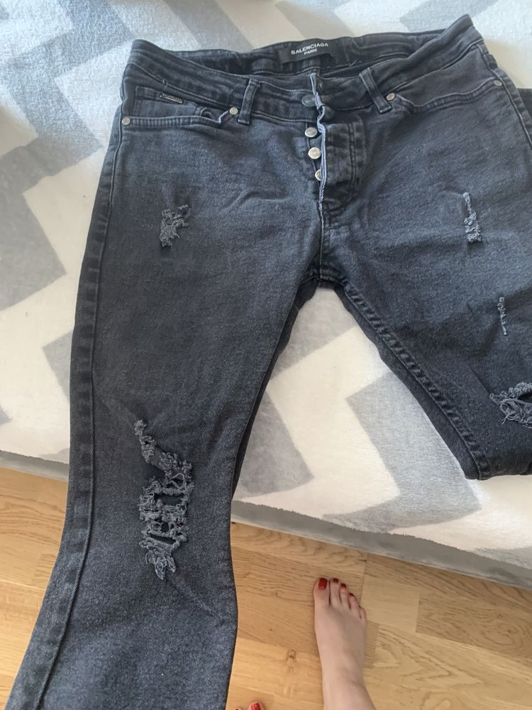 Jeansy damskie dziury Balenciaga 40 skinny