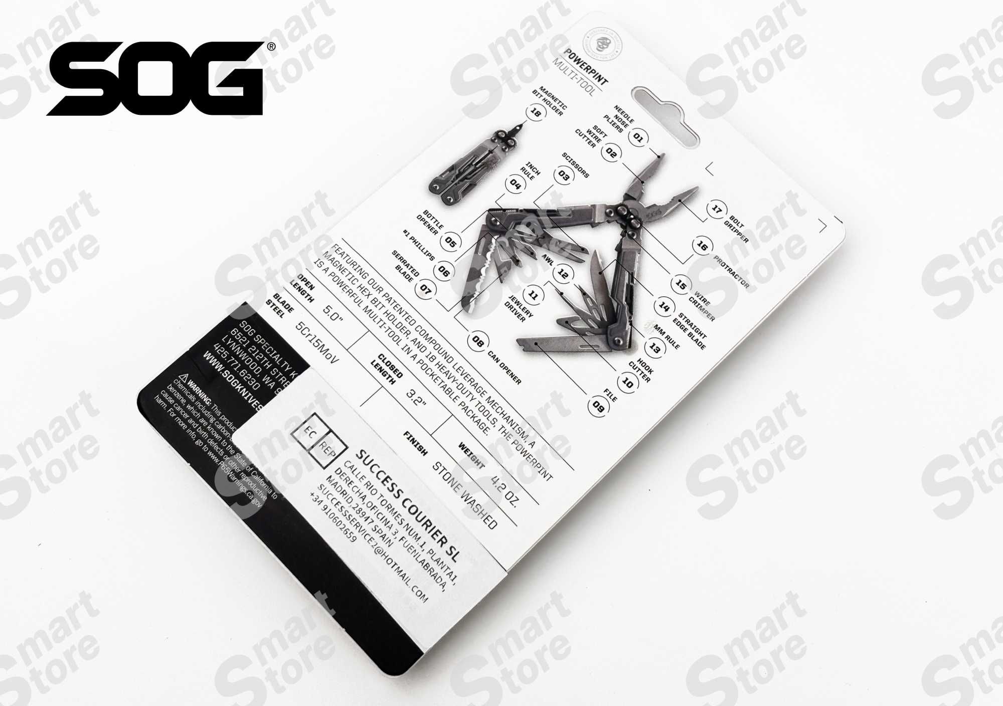Мультитул SOG POWERPINT 18-в-1 плоскогубці для кемпінгу EDC і ремонту