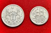 WMG dwie monety z 1923 roku 1 gulden i 1/2 guldena