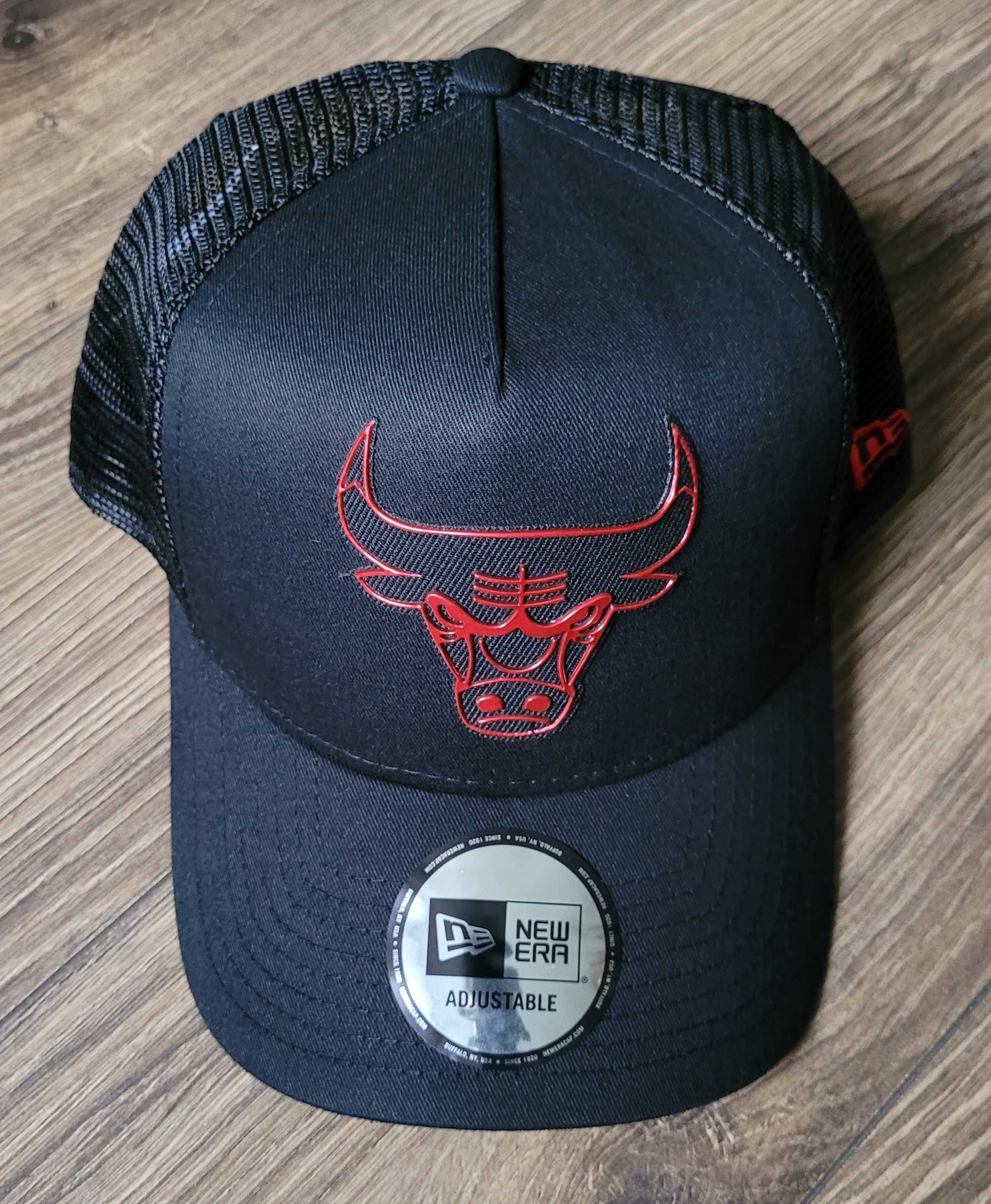 czapka z daszkiem New Era Trucker Chicago Bulls NBA czarna logo NOWA