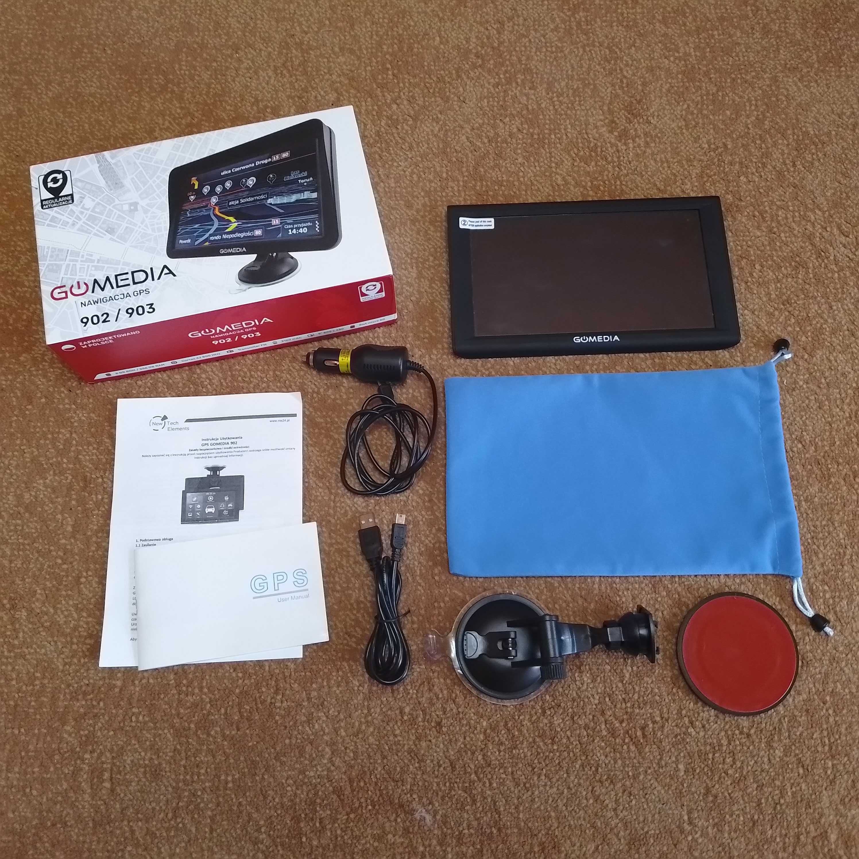 Nawigacja, gps, urzadzenie multimedialne GOMEDIA GPS902 ekran 9"