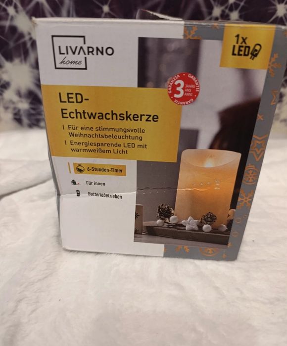 Livarno home – Świeca LED z prawdziwego wosku - timer 6 h - ciepła bie