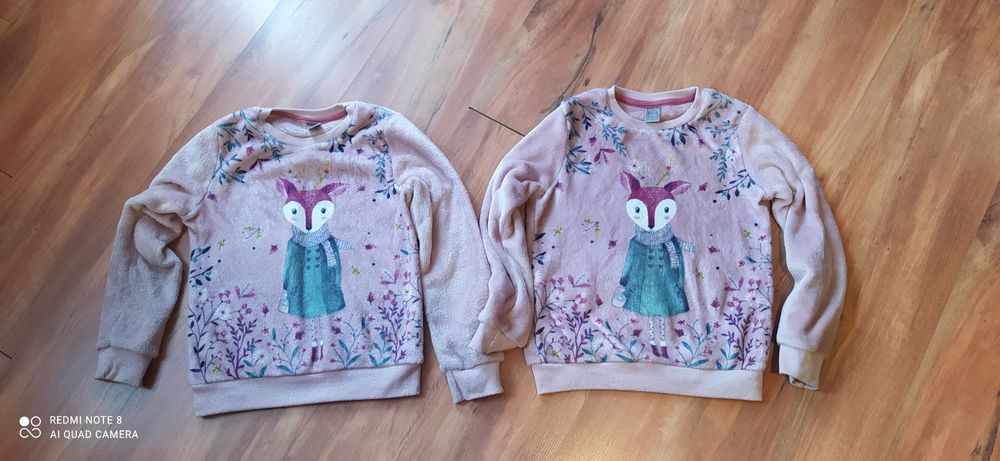 Dwie bluzy liski r. 134 bliźniaczki Pepco